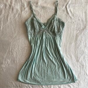 Baby Blue Lace Bow Slip Dress